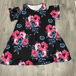 Floral Cold Shoulder Dress